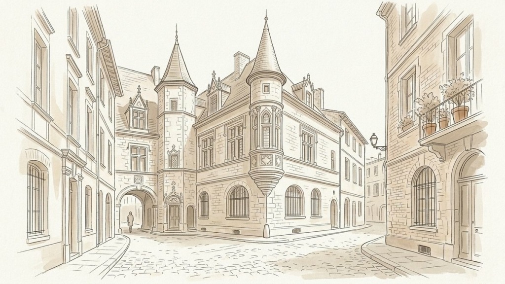 Croquis d'art quartier historique Carmes Saint-Étienne et valorisation patrimoniale à Toulouse - Walter & de Maison
