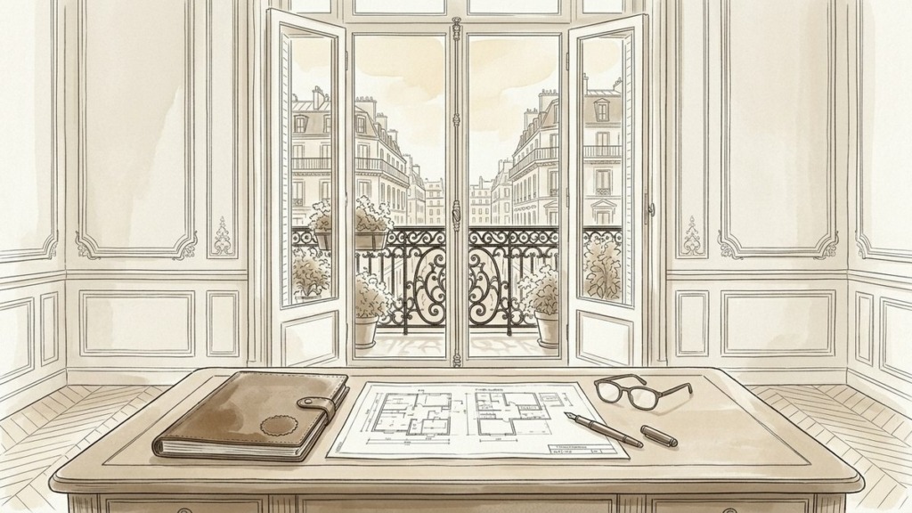 Croquis d'art étude patrimoniale et déclaration de succession à Paris 16e - Walter & de Maison