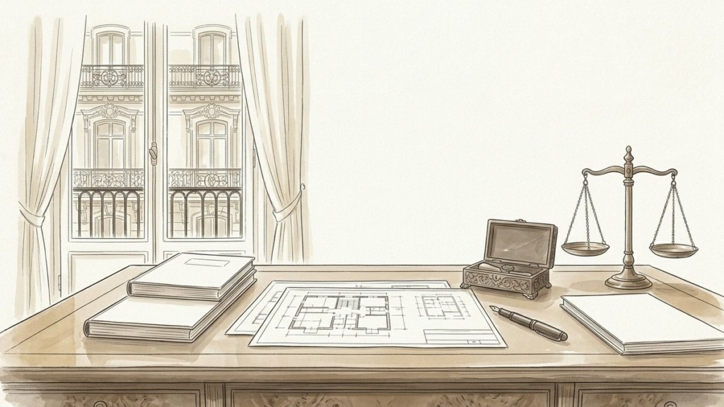 Croquis d'art expertise patrimoniale et déclaration de succession à Paris 8e - Walter & de Maison