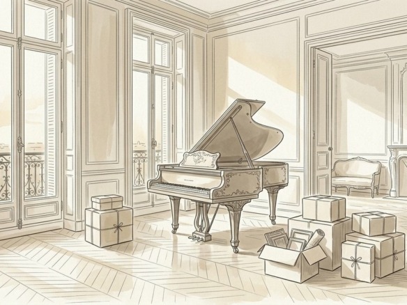 Croquis d'art grand appartement de réception et transition de vie à Paris 7e - Walter & de Maison