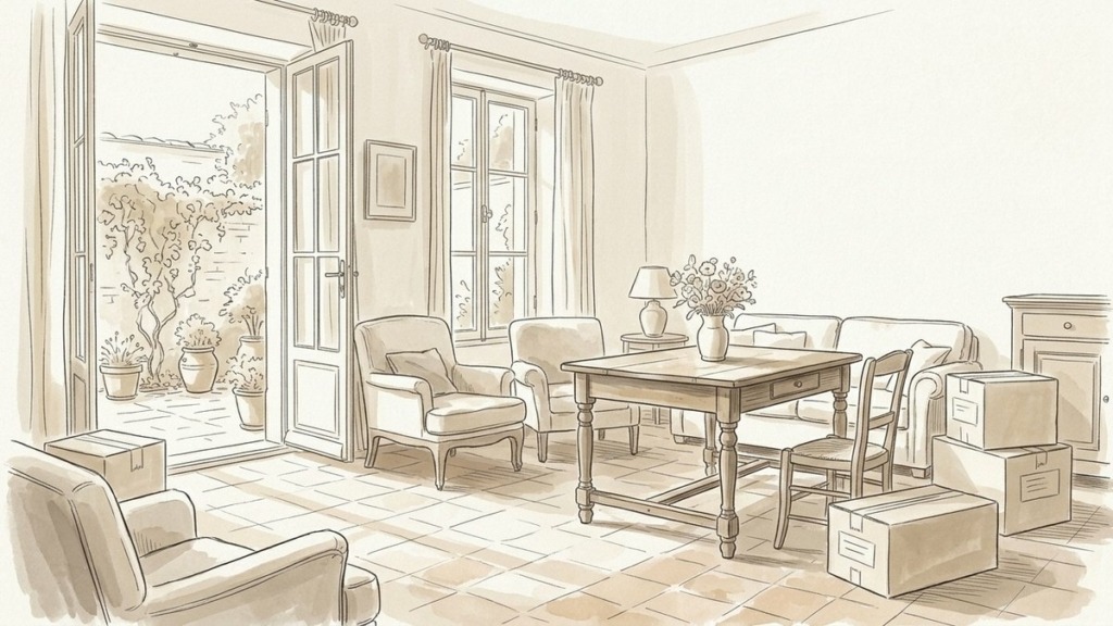 Croquis d'art maison de famille en transition et vente sous tutelle à Toulouse - Walter & de Maison