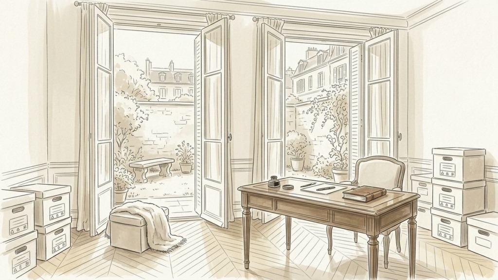 Croquis d'art intérieur maison bourgeoise en transition et vente sous tutelle à Vincennes - Walter & de Maison