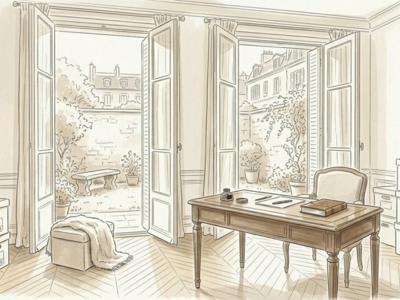 Croquis d'art intérieur maison bourgeoise en transition et vente sous tutelle à Vincennes - Walter & de Maison
