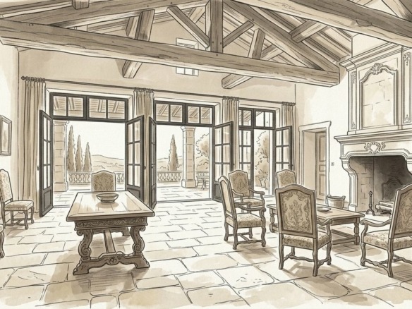 Croquis d'art mas provençal en indivision et rachat de soulte à Villeneuve-lès-Avignon - Walter & de Maison