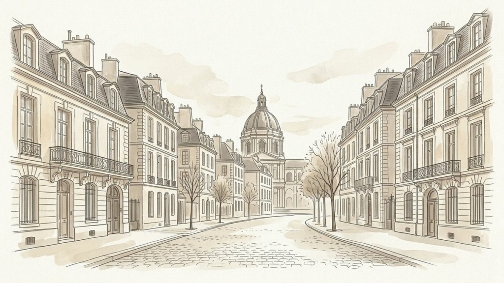 Croquis d'art secteur sauvegardé et patrimoine historique à Versailles - Walter & de Maison