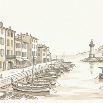 Croquis architectural et paysager de la baie de Cassis et du Cap Canaille - Walter & de Maison