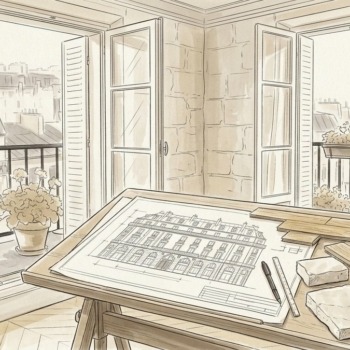 Croquis d'art rénovation énergétique et bilan technique à Paris 17e - Walter & de Maison